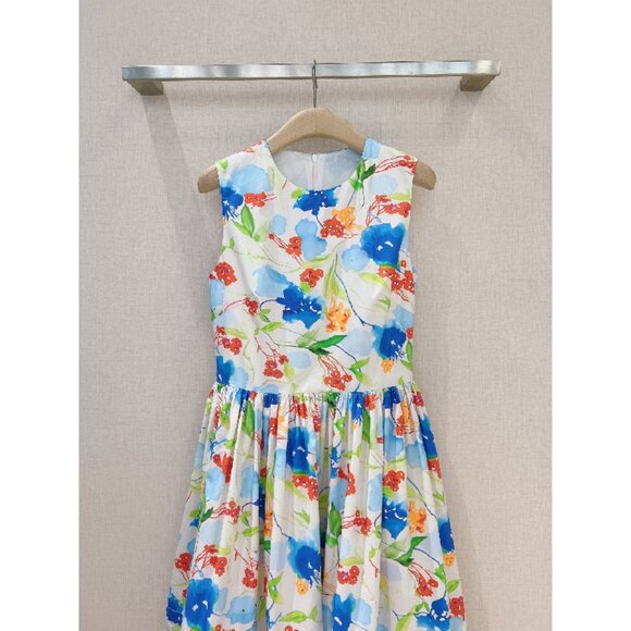 CAROLINA HERRERA Floral Print Cotton Dress - Picture 5 of 7